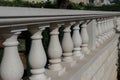 Closeup focus shot of stone pillar railing Royalty Free Stock Photo