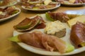 A side closeup of mediterran food on a plate