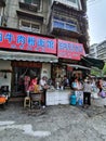 Closeup of food stalls on the street in wuhan city