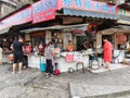 Closeup of food stalls on the street in wuhan city