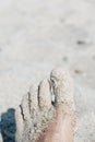 Man relaxing on the beach