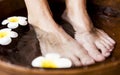 Closeup of a foot spa treatment service Royalty Free Stock Photo