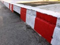 Footpath with Red and White Stripes