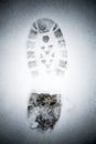 Footstep in the snow