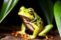 closeup A Forest Frog\'s Serenade by the Enchanting Waterfall