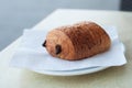 french chocolatine on table Royalty Free Stock Photo