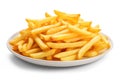 Closeup of french fries a dish isolated on white backgroundCloseup of French Fries a dish isolated on white background