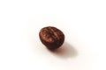 Closeup of a fresh brown coffee bean on a white background Royalty Free Stock Photo