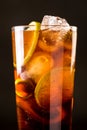 Closeup fresh cool delicious long island cocktail with ice, tea and alcohol Royalty Free Stock Photo