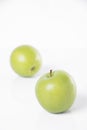 Closeup fresh green apple isolated on white Royalty Free Stock Photo