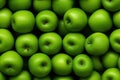 Closeup of fresh green apple, top view, seamless pattern. Generative Ai Royalty Free Stock Photo