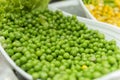 Closeup of fresh Green Organic Cooked peas Royalty Free Stock Photo