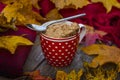 Food : Close up of fresh, homemade apple and blackberry crumble. 4 Royalty Free Stock Photo