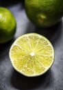 Closeup of fresh lime cut at half Royalty Free Stock Photo