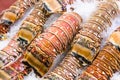 Closeup fresh lobster tails