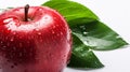 Closeup from fresh red apple with waterdrops Royalty Free Stock Photo