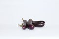 Closeup of fresh ripe eggplants isolated on a white background Royalty Free Stock Photo