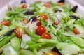 Closeup fresh salad in bufet tray Royalty Free Stock Photo