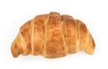 Single butter croissant isolated on white background