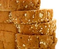 Closeup of Fresh sliced wholewheat bread with various seeds