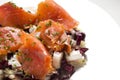 Salmon salad closeup