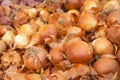 Yellow onions at a Greek market Royalty Free Stock Photo