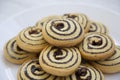 Closeup, freshly baked cookies on