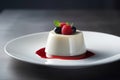 Closeup freshly panna cotta. Generate ai