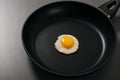 Closeup fried eggs in the new non-stick frying pan Royalty Free Stock Photo