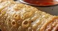 closeup of a fried savory pastry Royalty Free Stock Photo