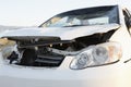 Closeup of A Front End Of Wrecked Car