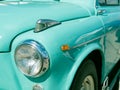 Closeup front part of old vintage soviet russia car Royalty Free Stock Photo