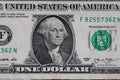 Closeup of front side of 1 dollar bill Royalty Free Stock Photo