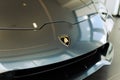 Closeup of the frontal logo of a Lamborghini Royalty Free Stock Photo