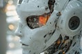 Closeup of Futuristic Android Revolution Highlighting Intricate Design, Technology Innovation, Dynamic Pose, and Advance