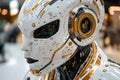 Closeup of Futuristic Android Revolution Highlighting Intricate Design, Technology Innovation, Dynamic Pose, and Advance