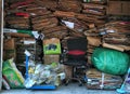 Closeup of garbage recycing center in wuhan city