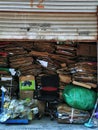 Closeup of garbage recycing center in wuhan city