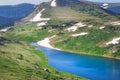 Closeup of Gardner Lake, Beartooth Pass. Peaks of Beartooth Mountains, Shoshone National Forest, Wyoming, USA. Royalty Free Stock Photo