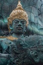 Closeup of the Garuda Wisnu statue at Garuda Wisnu Kencana Cultural Theme Park in Bali, Indonesia