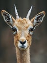 Close up of a gazelles head with horns, looking at the camera Royalty Free Stock Photo