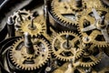 Closeup of gears and cogs clockwork Royalty Free Stock Photo