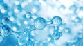 closeup of a gemstone molecule on a blue azure background, resembling liquid. This natural material is perfect for body