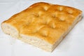 Closeup of genoese focaccia.