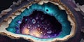 Closeup Geode Crystal, Purple and Teal, Rocks and Minerals, Background Wallpaper