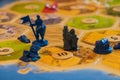 Closeup of a German board game called Settlers of Catan