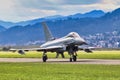 Closeup of  German Eurofighter at the Airpower22 Royalty Free Stock Photo