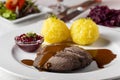 Closeup of a german sauerbraten