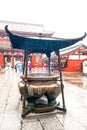 Closeup of giant incense burner of famous Buddhist temple Senso-ji in Asakusa,Japan Royalty Free Stock Photo