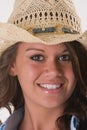 Closeup girl cowboy hat Royalty Free Stock Photo